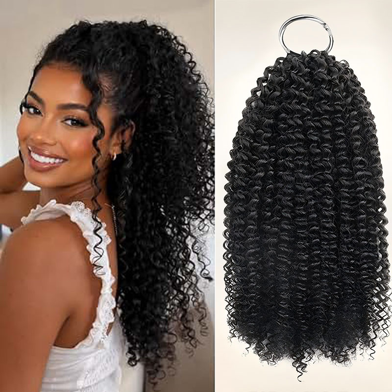 Cocktail Shaker Set - Jerry Curly Human Crochet Hair Natural
