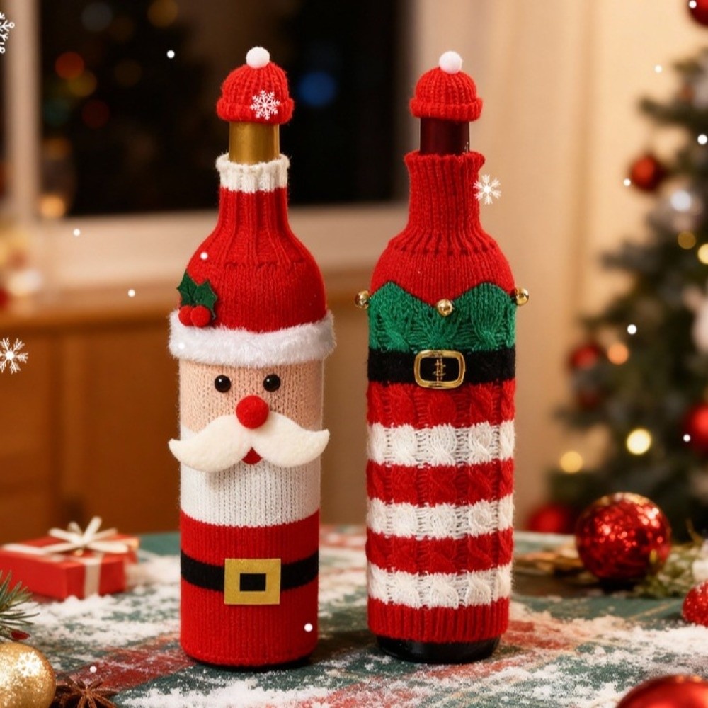 Knitted Wine Bottle Cover Elk  - Wine Beer Hat review and price